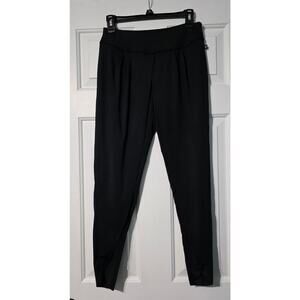 Fabletics Black Faux Wrap Front Stretch Knit Tapered Harem Pants‎ Size Small